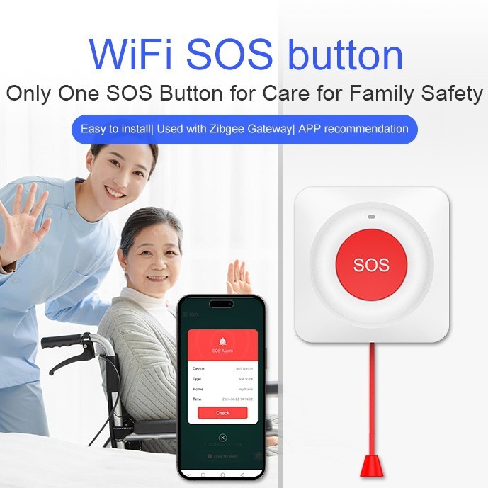落書きジグビー緊急ボタン老人ホームSOS助けを求めるボタンwifiボタン遠隔老人子供警報|undefined