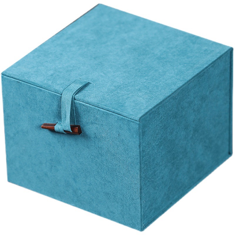 方形雪花絨布木古箏包裝禮品紫砂壺建盞杯包裝錦盒刻logo直銷