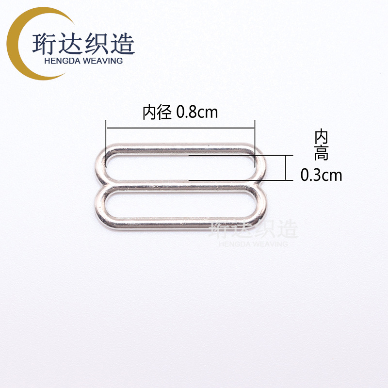 8 hebillas de Goma de embalaje interior de 0,8 cm (plata) / grano - convencional