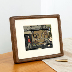 Solid wood mortise and tenon photo frame table, high-end 6-inch, 7-inch, 8-inch black walnut washed photo made into photo frame, picture frame for wall hanging