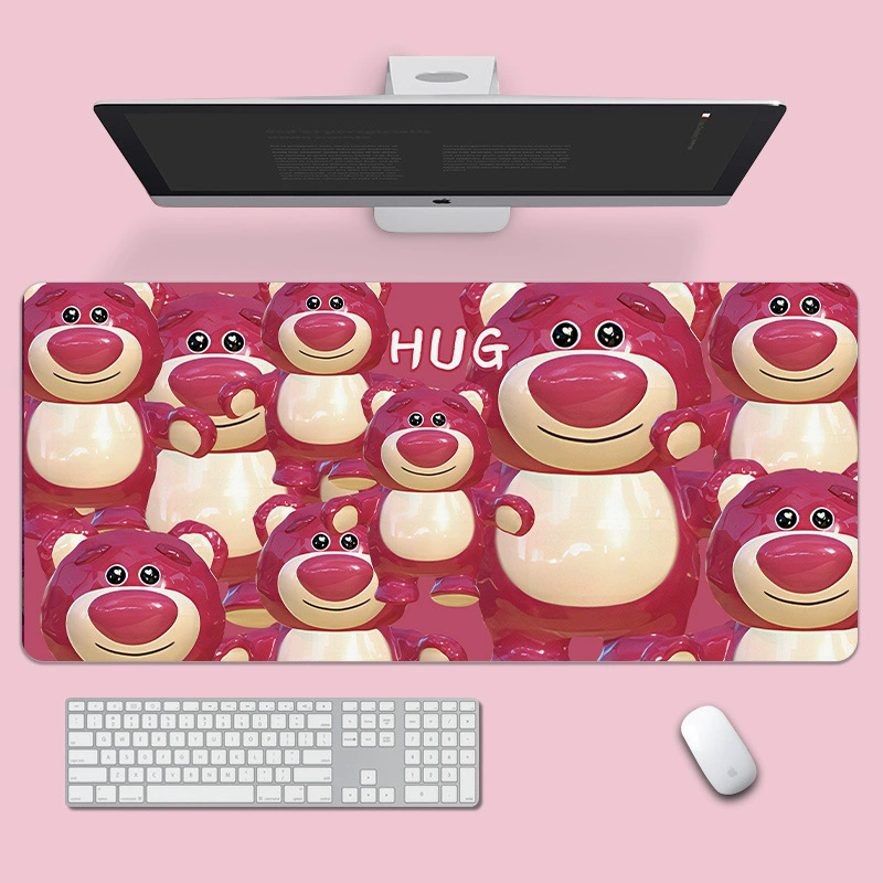 Столовый коврик для мыши — Cartoon Strawberry & Teaching Mouse, большой коврик для клавиатуры, 800×300/900×400 мм