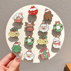 クリスマスのブローチがかわいいアニメ金属クリスマスシリーズdiy滴油バッジピンクリスマスアクセサリー