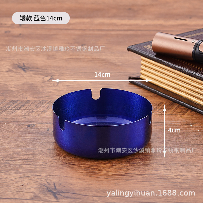 Cenicero de acero inoxidable dorado grueso, resistente y elegante, ideal para bar o cafetería, venta directa de fábrica