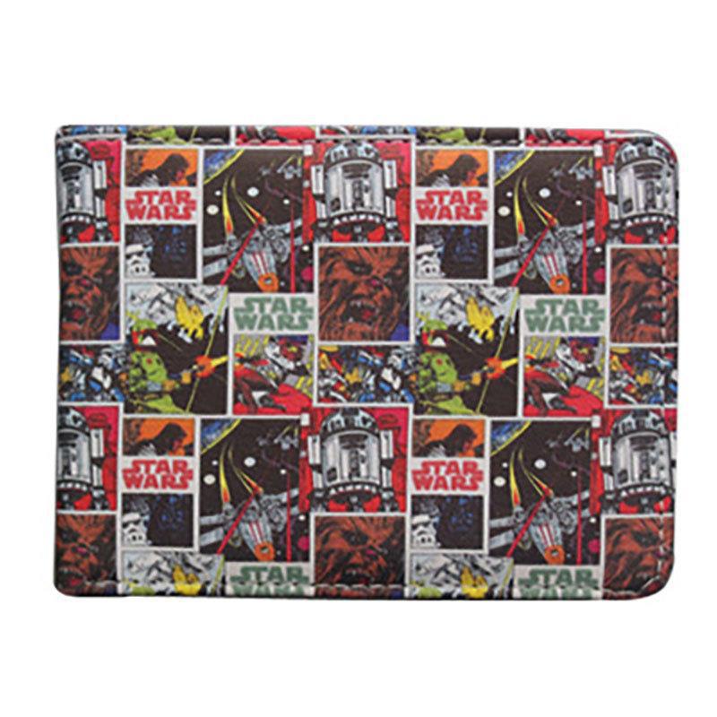 Cartera de Star Wars alrededor del cine y la televisión, guerrero negro, soldado blanco, cartera corta de dos plegados, cartera PU para hombres adolescentes