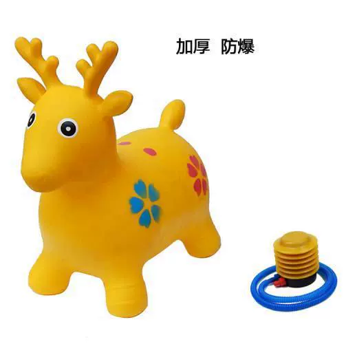 Inflatable toy for jumping, music pony, increased thickness