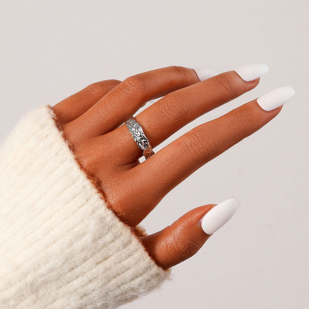 6g Weight Open Ring Classification Adjustable Ring Size 1 Piece Quantity Daily Occasion Stainless Steel Material Star, Heart Shape Pattern Women'S Gender Plating Design Simple Style Style Simple Style Star Heart Shape Stainless Steel Plating Open Ring 1 Piece 49