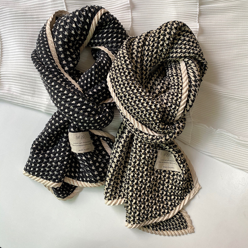 Women's Gender Vintage Style Style Women's Vintage Style Plaid Cotton And Linen Scarf
