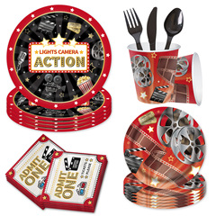 Film Festival Theme Camera Party Tableware Party Plates Disposable Paper Plates Paper Towels Paper Cups