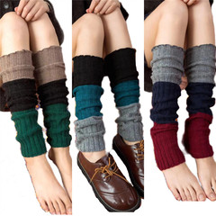 Autumn/Winter Retro Striped Color-block Socks, College Chic Multi-color Plaid Knit Leg Warmers and Boot Socks