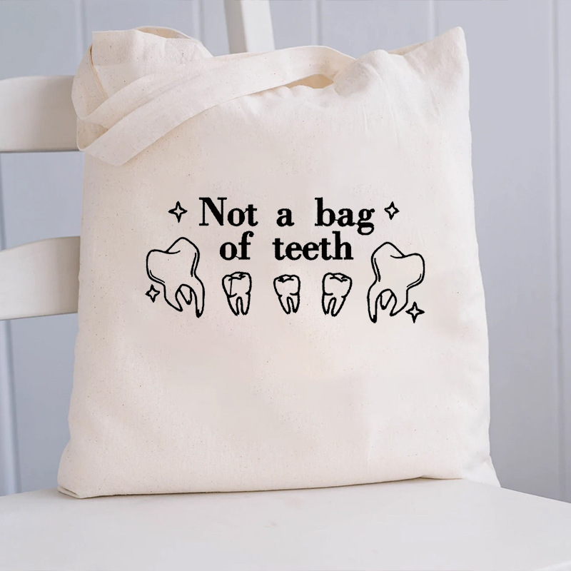 Europe and the United States new cross-border foreign trade independent station Amazon teeth simple fashion Joker canvas bag Europe and the United States new cross-border foreign trade independent station Amazon teeth simple fashion Joker canvas bag