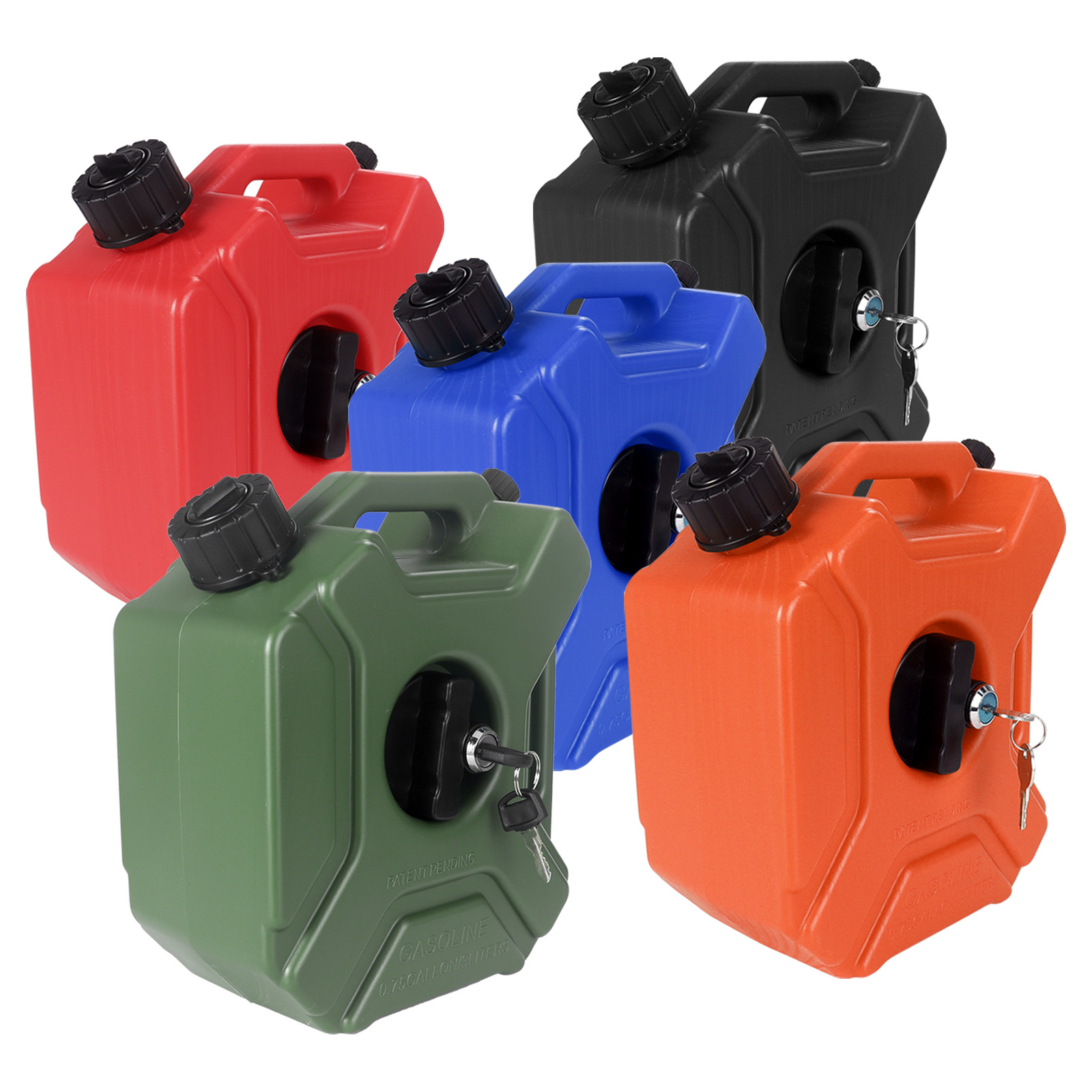 Motorcycle and Car Modification 3L Extended Spare Gasoline Oil Tank Plastic Portable Fuel Tank with Key