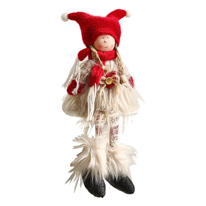 Navidad nueva decoración Santa Claus muñeca piso duende Navidad regalo ventana escena diseño