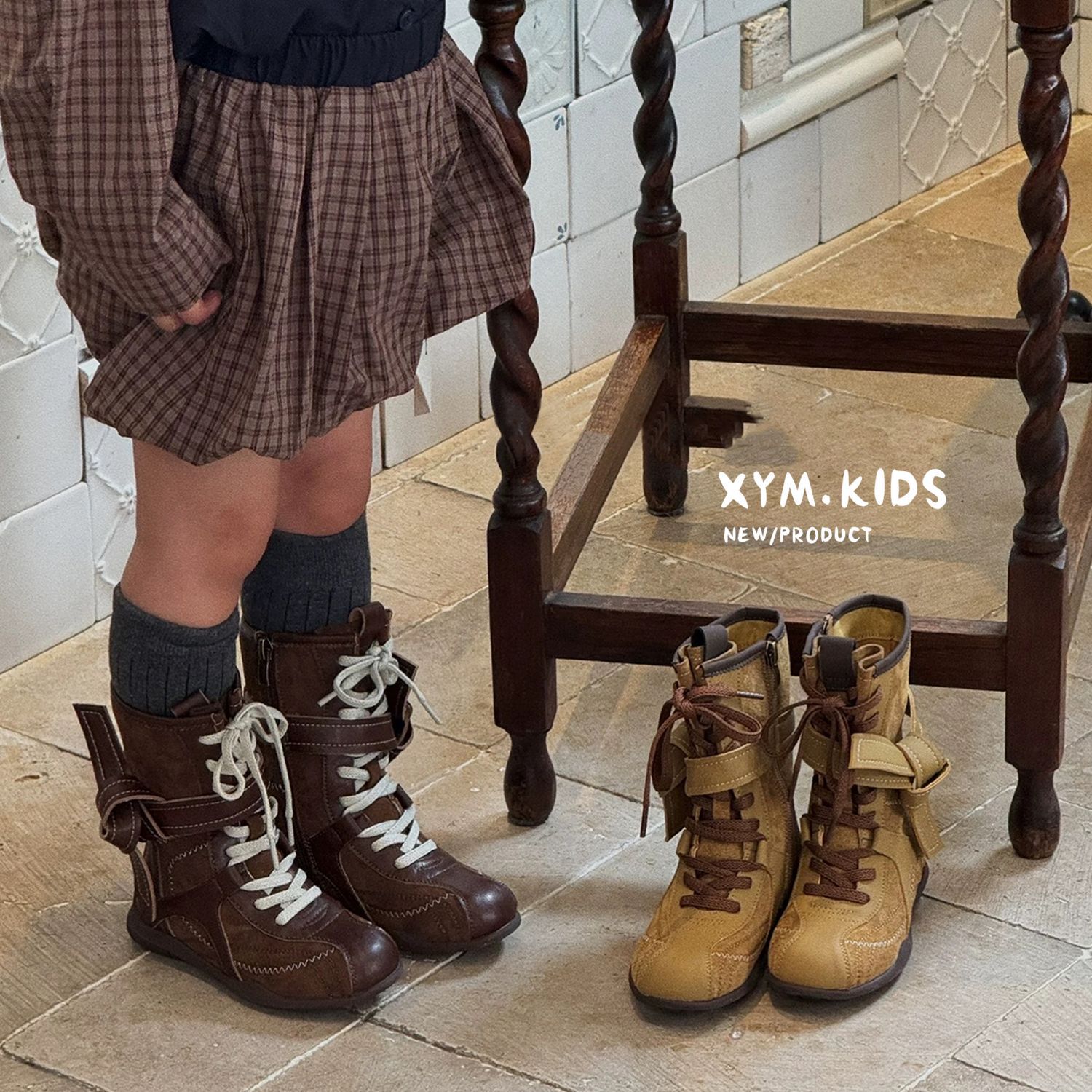 Popular Children's Boxing Shoes 2025 Autumn New Children's Shoes Girls' Retro Niche Western Cowboy Mid-Calf Boots