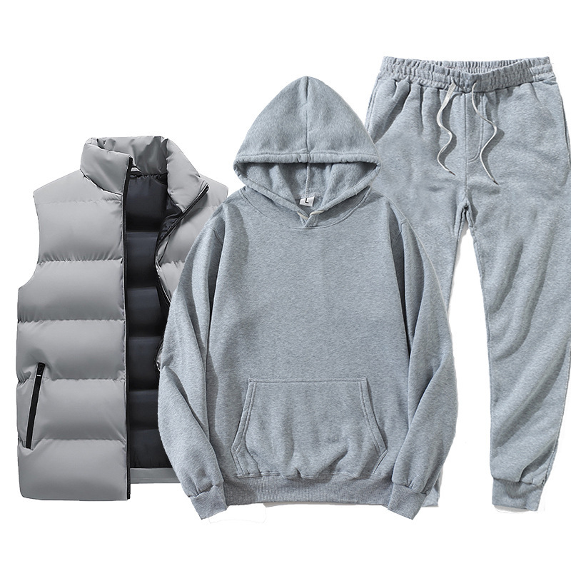 Zweiteiliges Sport-Pullover-Hoodie-Set für Herren im Herbst/Winter_voghion.com