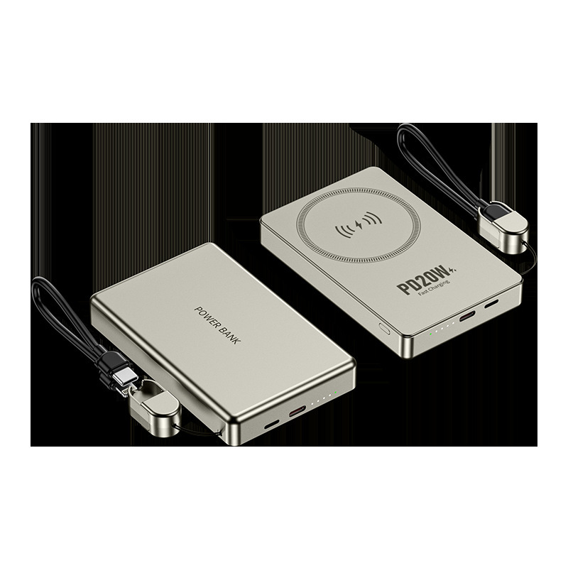 Customizable Logo, New Model, 3C Certified Qr Code, Can Be Used on Airplanes, Metal Magnetic Wireless Charger with Cable, Cross-Border Gift Customization
