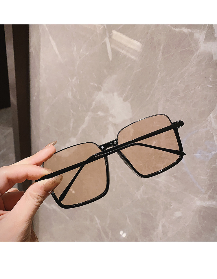 Square Glasses Style Travel Occasion Fashion Solid Color UV400 Protection Resin Square Half Frame Women's Sunglasses