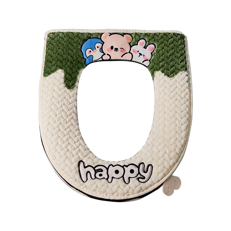 Nuevo cojín de inodoro de peluche engrosado suave invierno hogar cubierta de asiento completo lavadora lavable con mano
