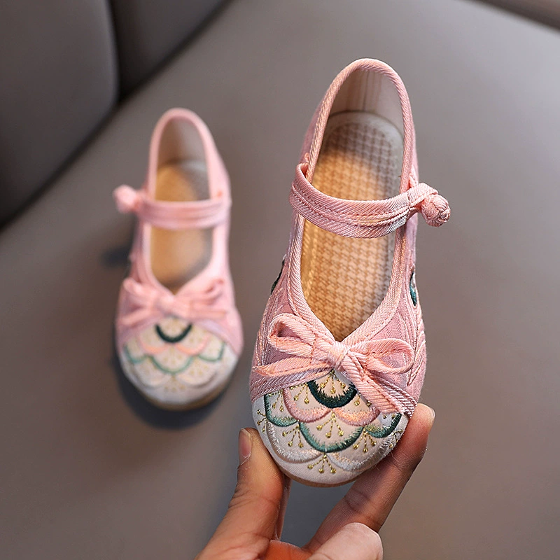 2024 Новый стиль тканая обувь для детей вышитая обувь для детей