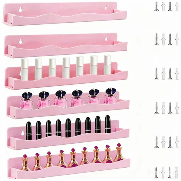 Transparent Wave Acrylic 15inch Nail Polish Storage Rack Wall-Mounted Shelf Cosmetic Rack Wall-Mounted Record Rack Transparent Wave Acrylic 15inch Nail Polish Storage Rack Wall-Mounted Shelf Cosmetic Rack Wall-Mounted Record Rack
