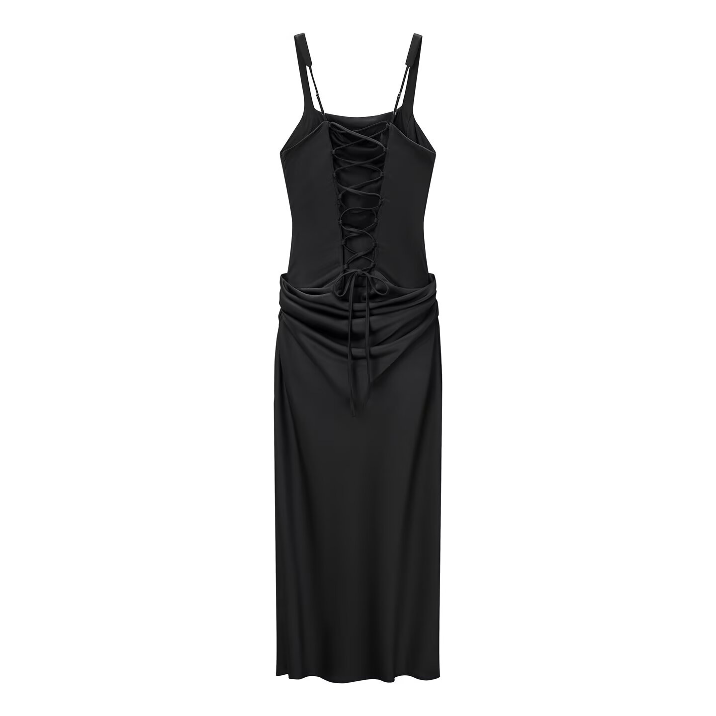 Women's Bodycon Maxi Dress Solid Color Sleeveless Slim Fit Backless Slit Evening Party Dress_ecoleips.com