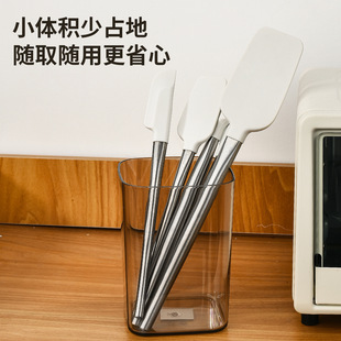 Japanese Silicone Scraper Scraper Household Baking Stainless Steel Scraper Cake Scraper Cream Spatula Set Wholesale