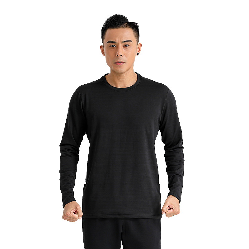 2022 otoño al aire libre de manga larga Camiseta de los hombres suéter casual camiseta suelta deportes running fitness cuello redondo Jersey top