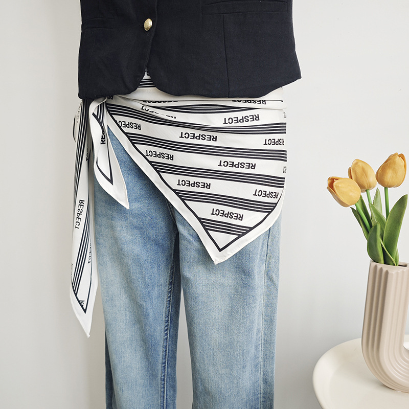 Bufanda triangular grande de gama alta de lujo ligero japonés y coreano, seda de sarga suave para mujer, bufanda clásica de todo fósforo, bufanda de oficina de cuello blanco con hombros