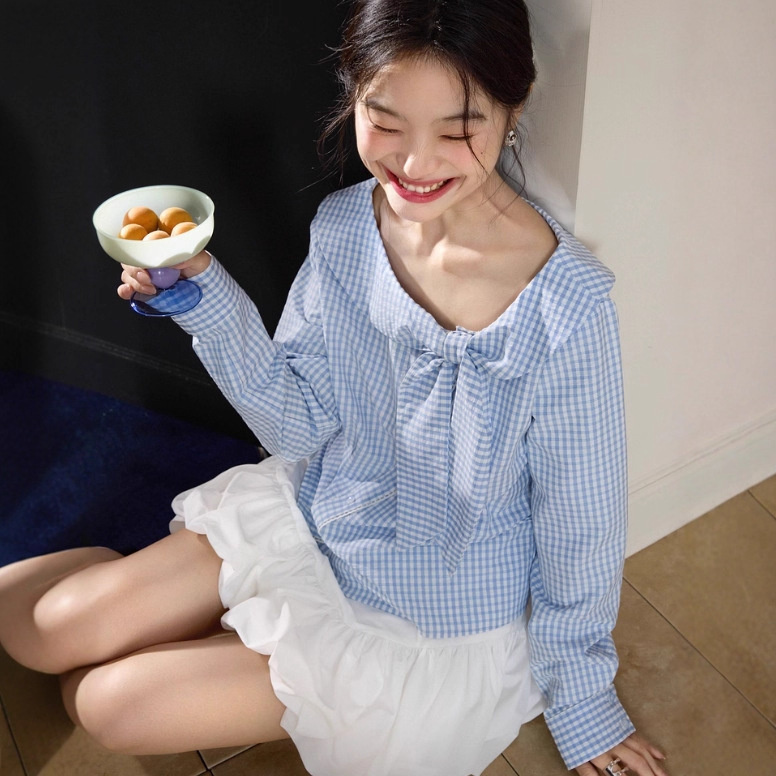 衬衫短款长袖衬衣娃娃衫小衫25秋季新款女气质上衣KSL2507015|undefined