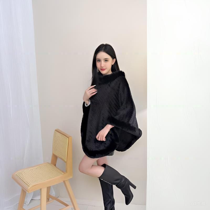 Vestido de Felpa con Estampado de Edición Final, Ropa de Mujer Otoño/Invierno 2025, Estilo Europeo y Americano, para Venta Transfronteriza en Amazon