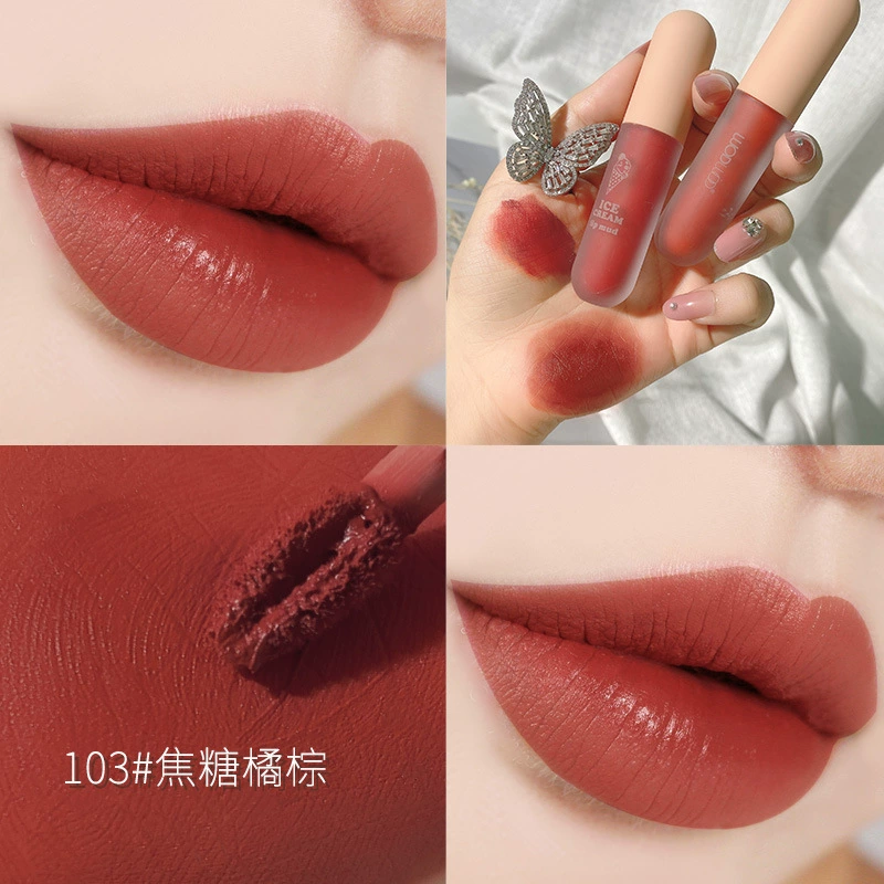 WODWOD Мороженое бархатное воздух глифт lip Clay зеркало матовая помада