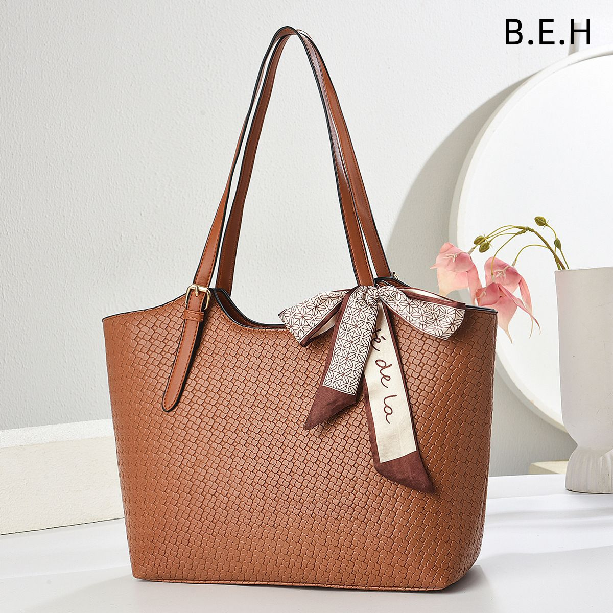 Bolso Tote de Hombro Estilo Retro de PU con Cremallera para Uso Diario