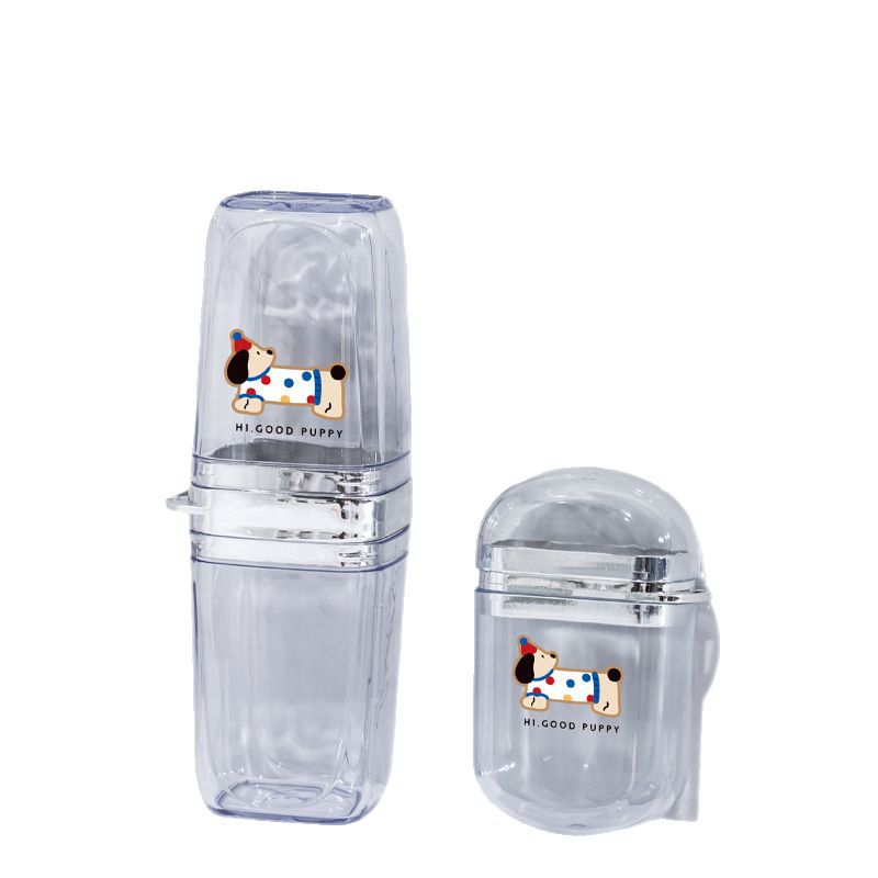 Cute Puppy Wash Set Taza Caja de jabón Taza de enjuague bucal de cepillado de alto valor de estilo ins Taza de agua para estudiantes Pareja