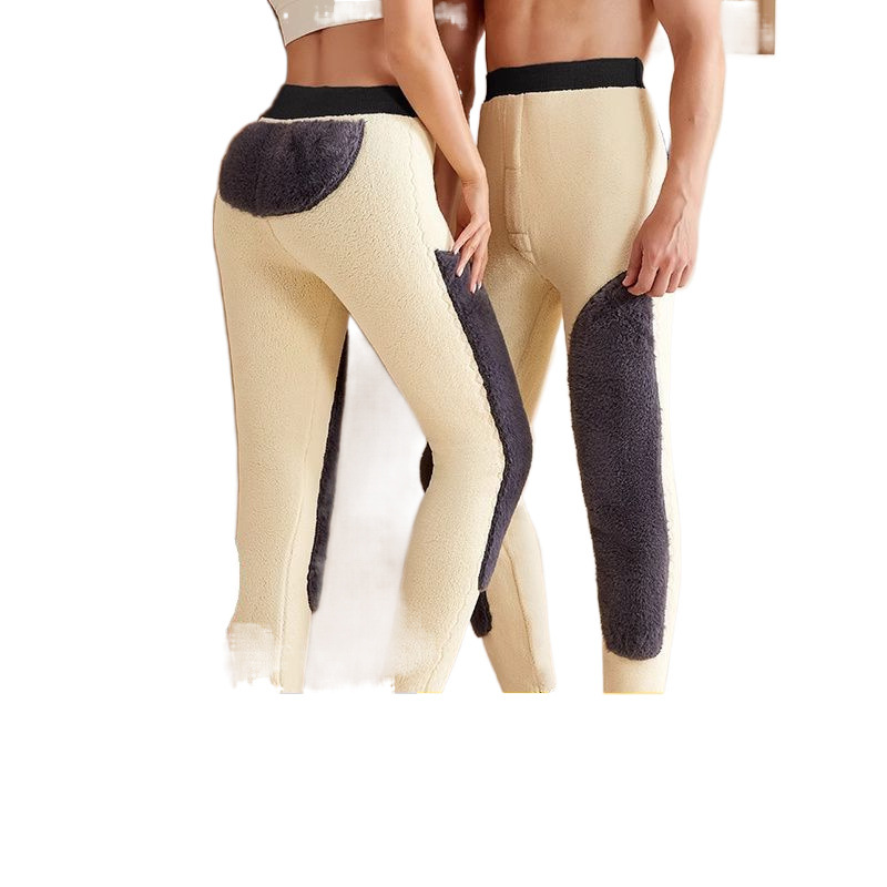 양모 바지 남성 겨울 따뜻한 바지 플러스 벨벳 두꺼운 하이 웨이스트 바지 중년 및 노인 허리 보호 무릎 보호 면바지