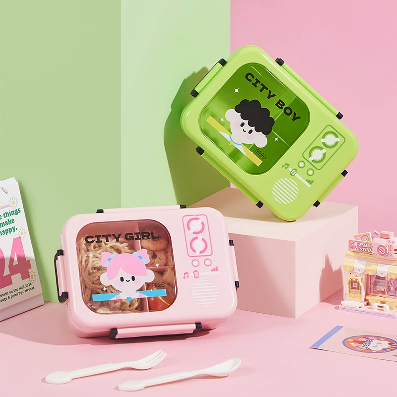 Мальчики и девочки пластиковые ланч-бокс мультфильм