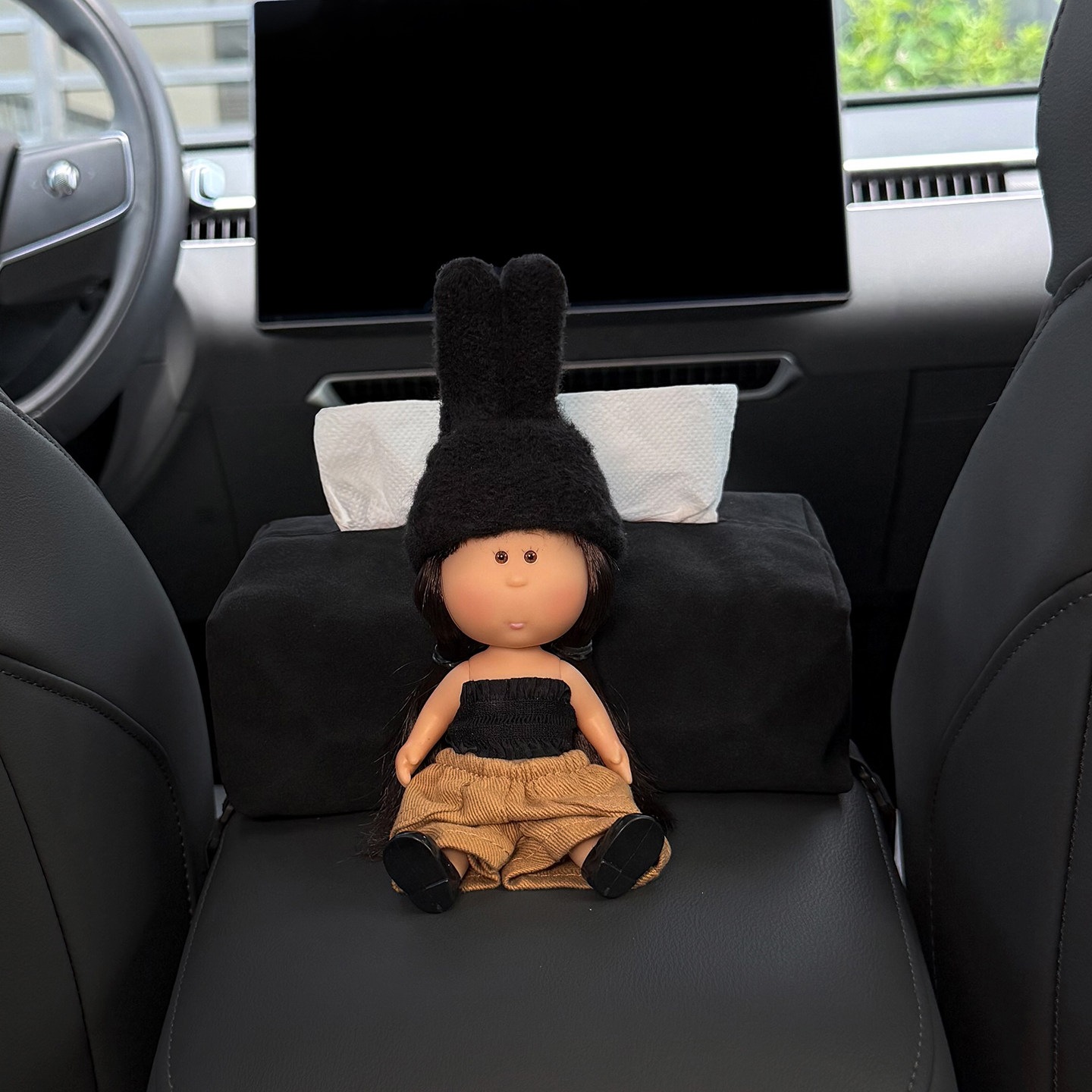 2026 New Potato Sister Car Tissue Box, Car Interior Armrest Tissue Holder, Car Tissue Bag, Cute Design for Women