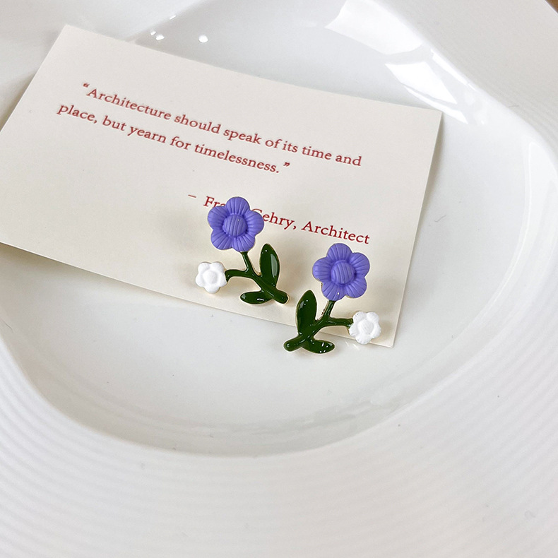 2022 new candy color flower stud earrings
