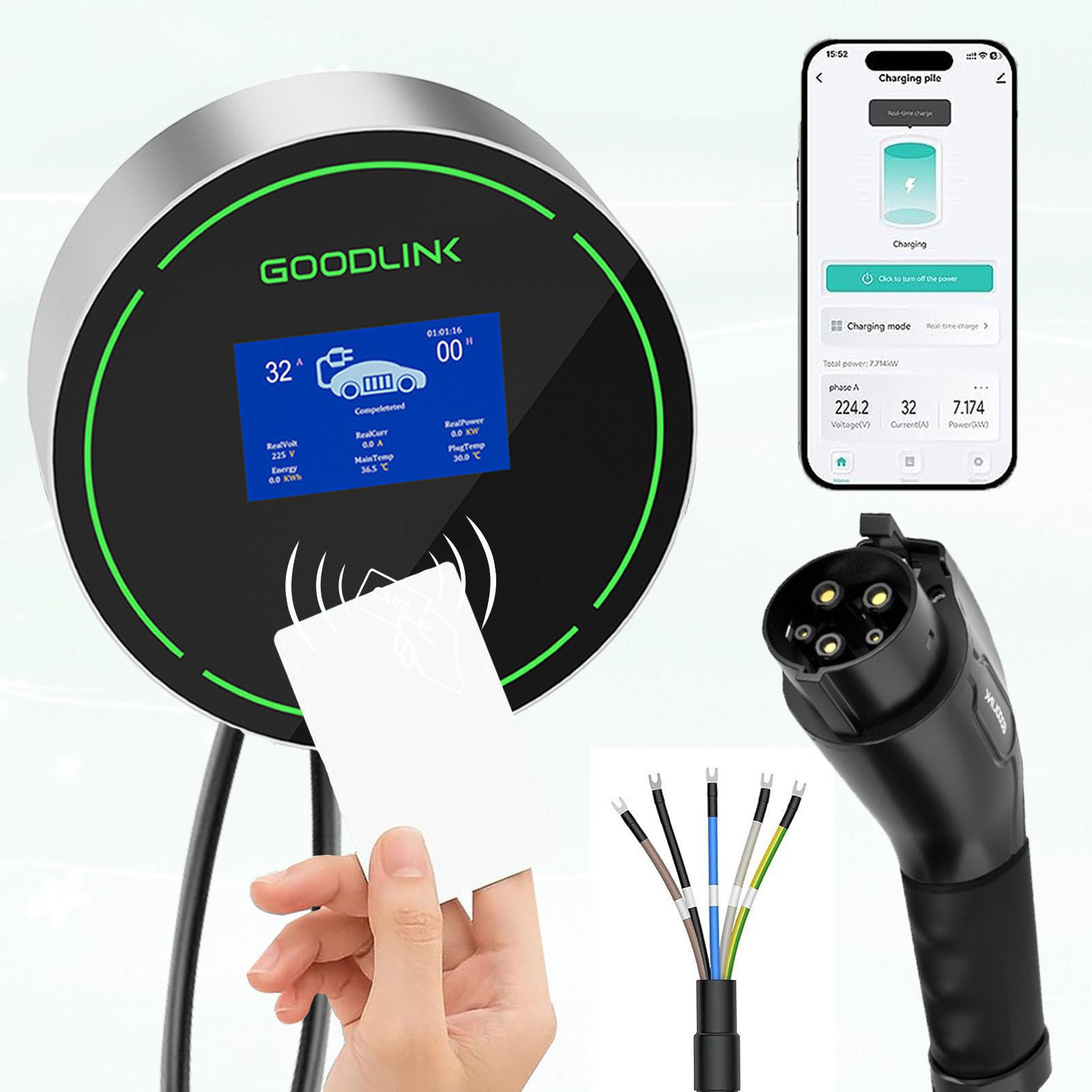 充电枪便携式家用ETL认证7KW美标交流智能充电桩美标充电桩