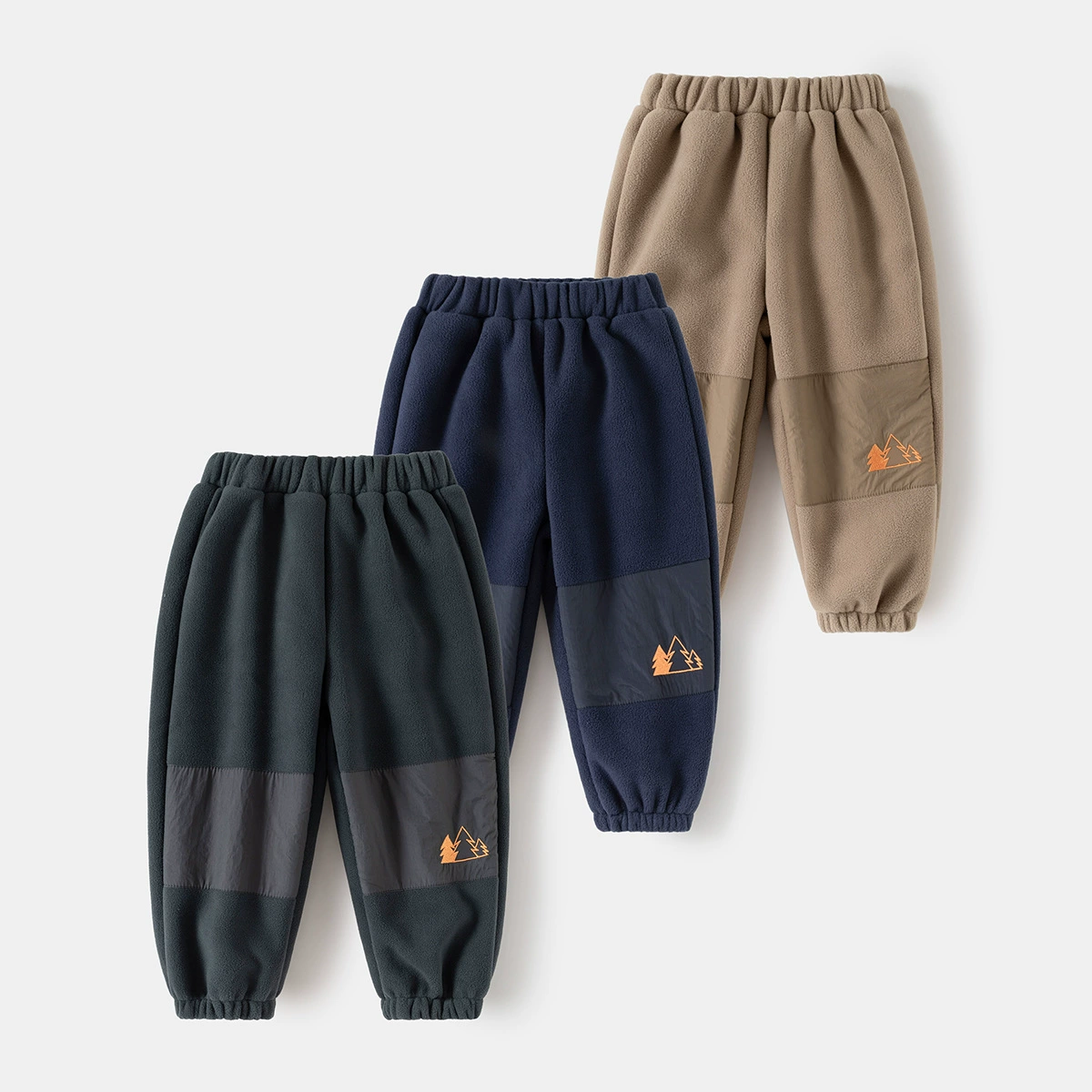 儿童裤子加厚男童休闲裤摇粒绒男童外出保暖束脚裤宝宝秋冬装童裤