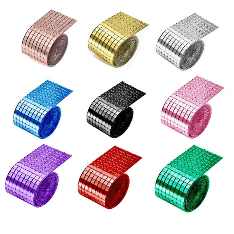 Mosaic glass self-adhesive mirror wall stickers 3D background wall mirror decorative patch creative DIY glass lens stickers