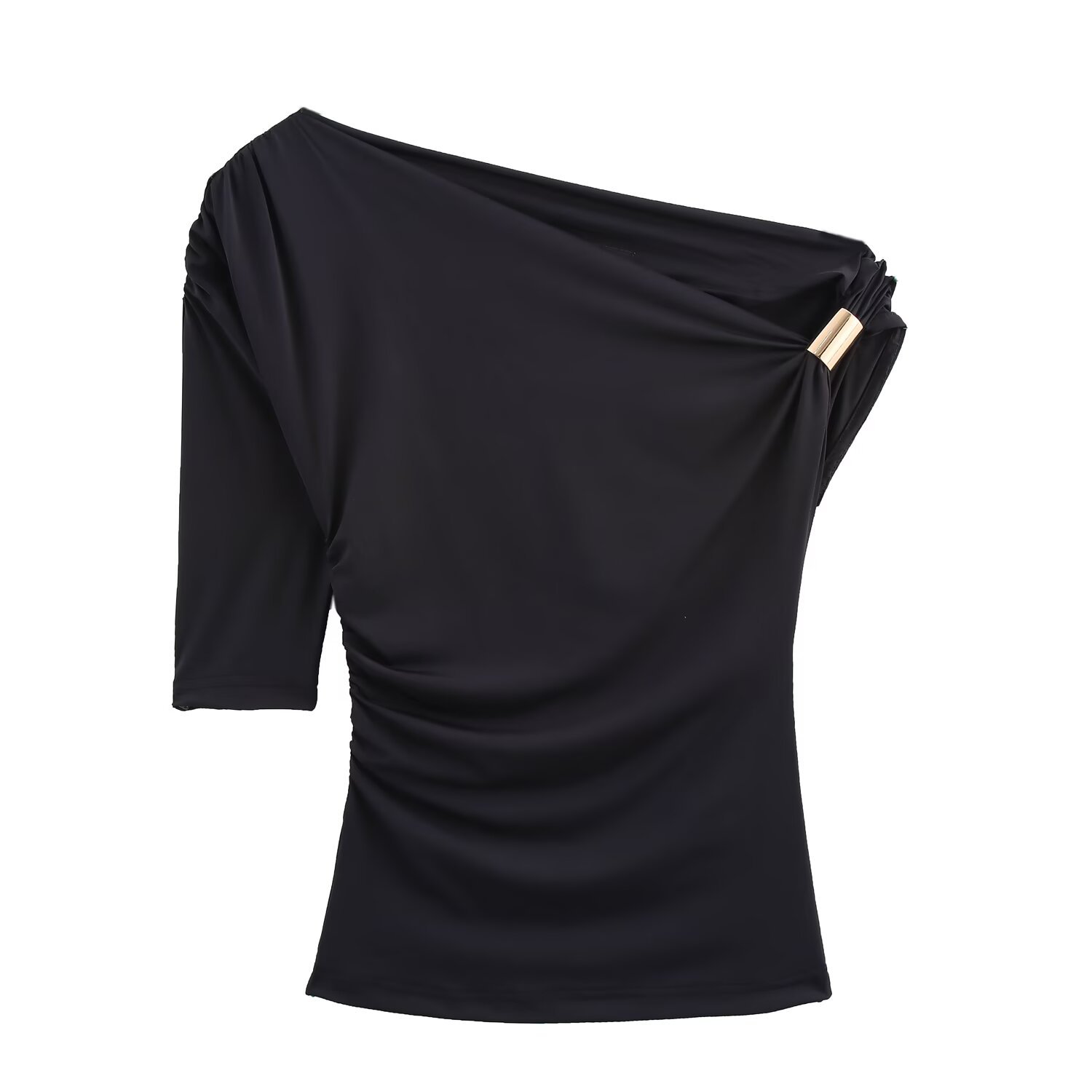 Women's Asymmetrical Nylon Top Spring New Arrival American Fashionable Versatile Design_ecoleips.com