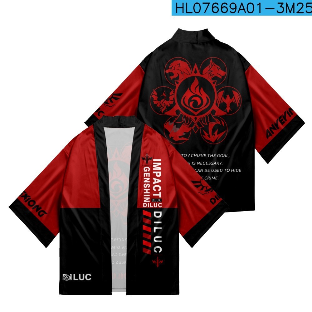 2024 verano anime cosplay dios original Genshin capa Riyue Keli cardigan kimono capa image 17