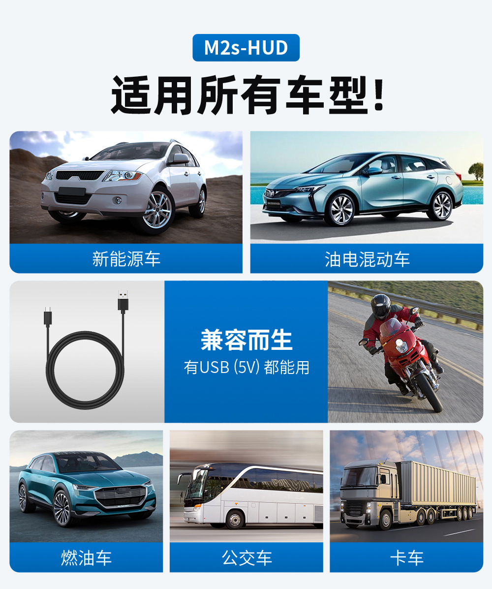 Hud Head-Up Display Car Color Screen Speedometer Universal Gps Speedometer High-Definition Reflective Head-Up Car Display