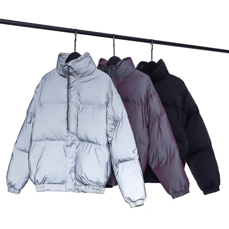 Men's Reflective Puffer Jacket Warm High Street Winter Coat_voghion.com