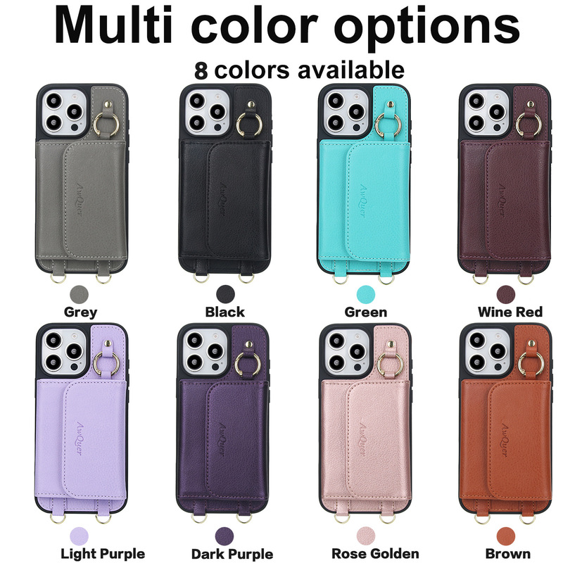 Foreign Trade Suitable for iPhone 17 Strong Magnetic Detachable Wallet Card Holder Samsung S25U Crossbody Leather Case Phone Cover