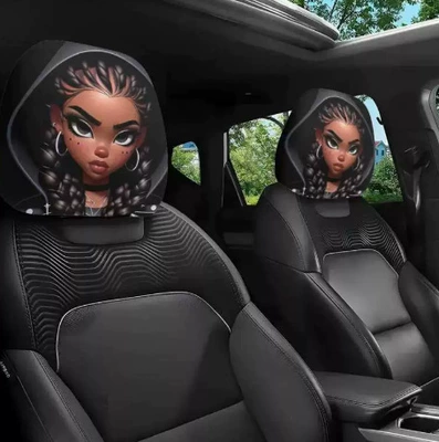 Universal seat cover – cover, TEMU can be labeled and - girl-with-dreadlocks-double-sided-printing-1-piece