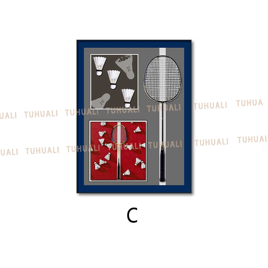 Bádminton colgando pintura sala de estar sofá de fondo pintura de la pared pintura física tridimensional pasillo dormitorio mural de alta calidad
