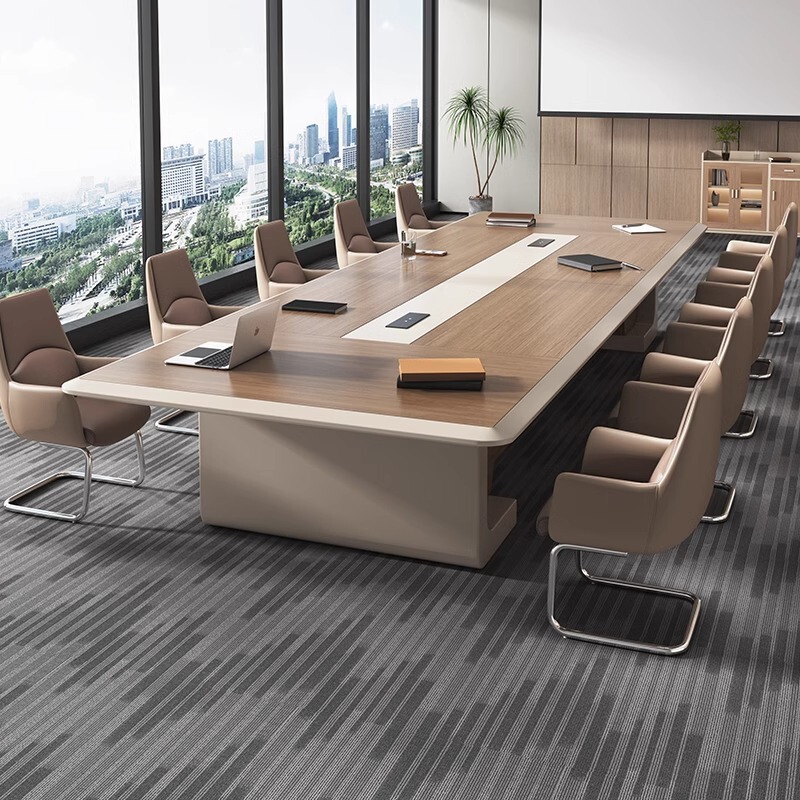 Creative Fashion Baking Paint Conference Table Long Table Simple Modern Multi-person Meeting Table and Chair Large Conference Room Negotiation Table