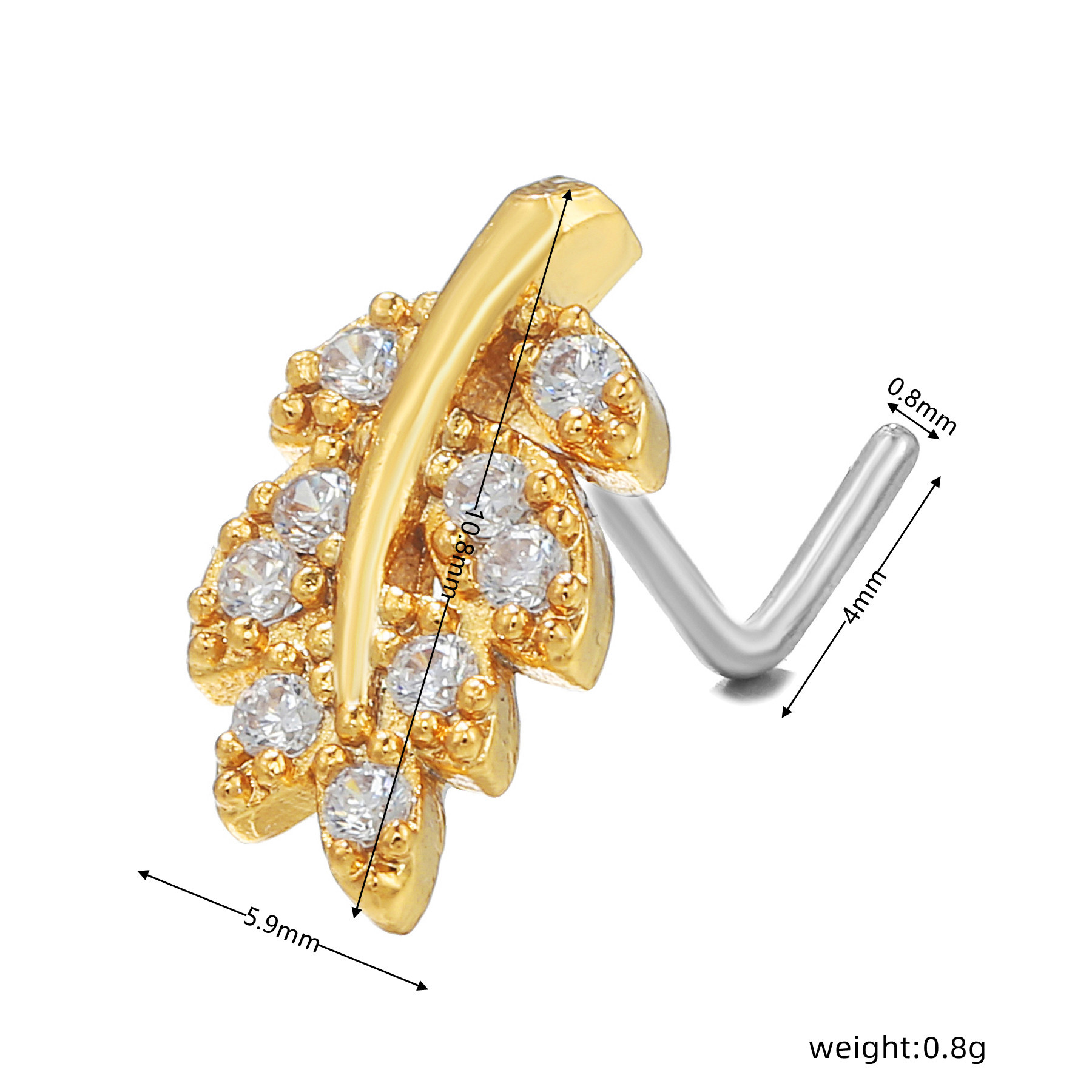 Fashion Geometric Copper Plating Zircon Nose studs 1 Piece