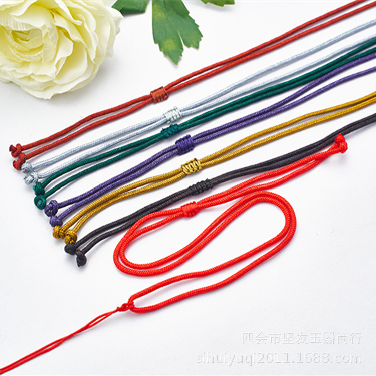 翡翠吊坠挂绳玉器玛瑙蜜饰品编织简约项链绳可调节四会厂家批发