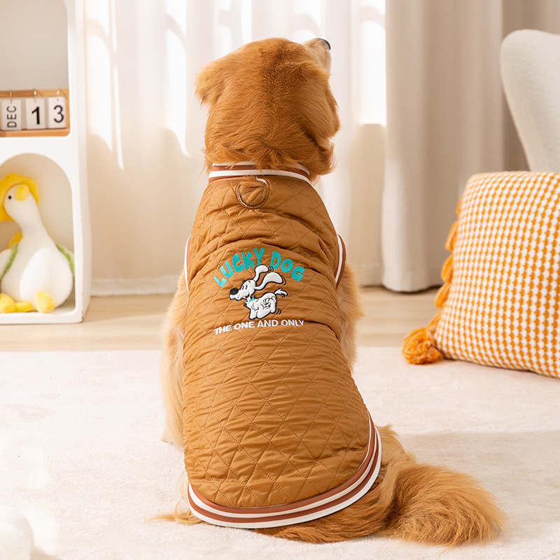 Transfronterizos otoño y invierno perros tablero de ajedrez cuadrado inglés bordado perros grandes camisas de peluquería perros grandes y medianos de pelo dorado Samoan ropa de mascotas